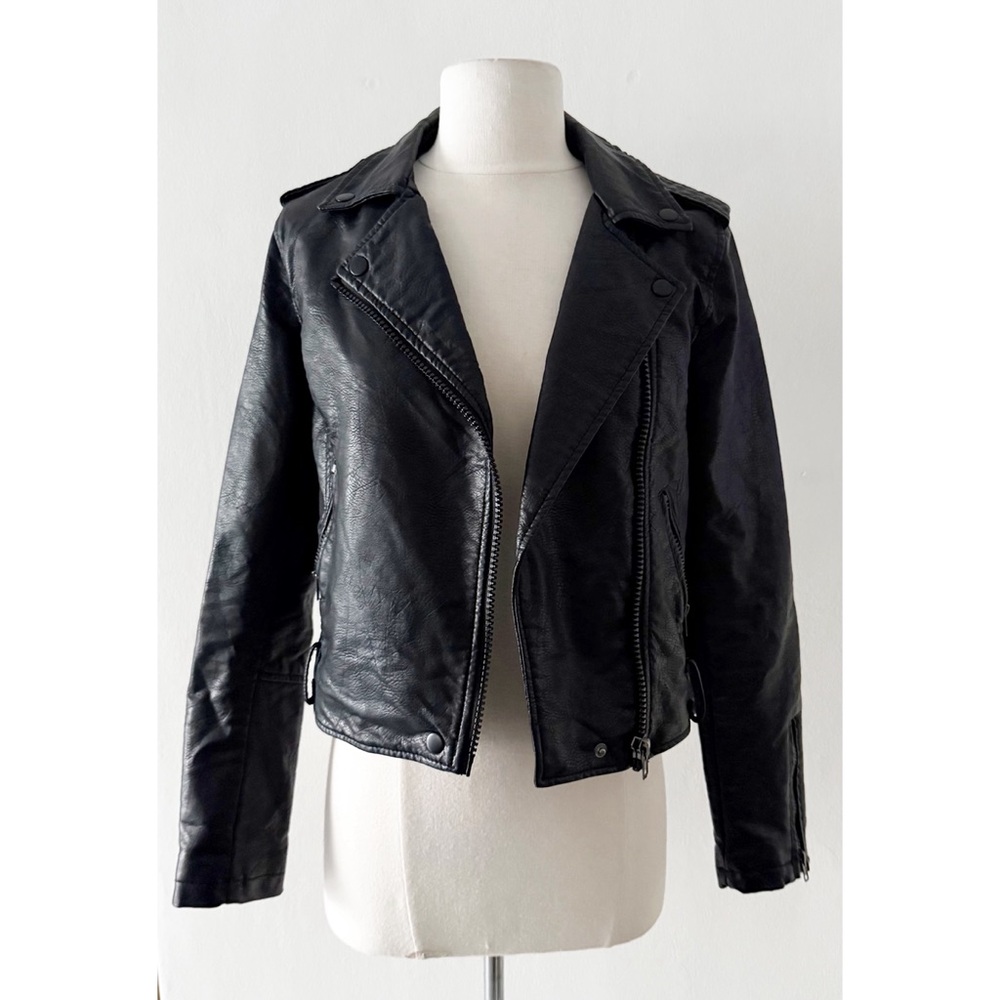 Wild Fable Target Black Faux Leather Moto Jacket Size XS